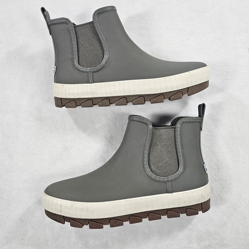 Sperry Torrent Chelsea Rain Boots Womens 9 Gray Excellent Waterproof Lug Sole